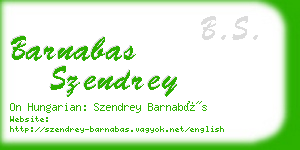 barnabas szendrey business card